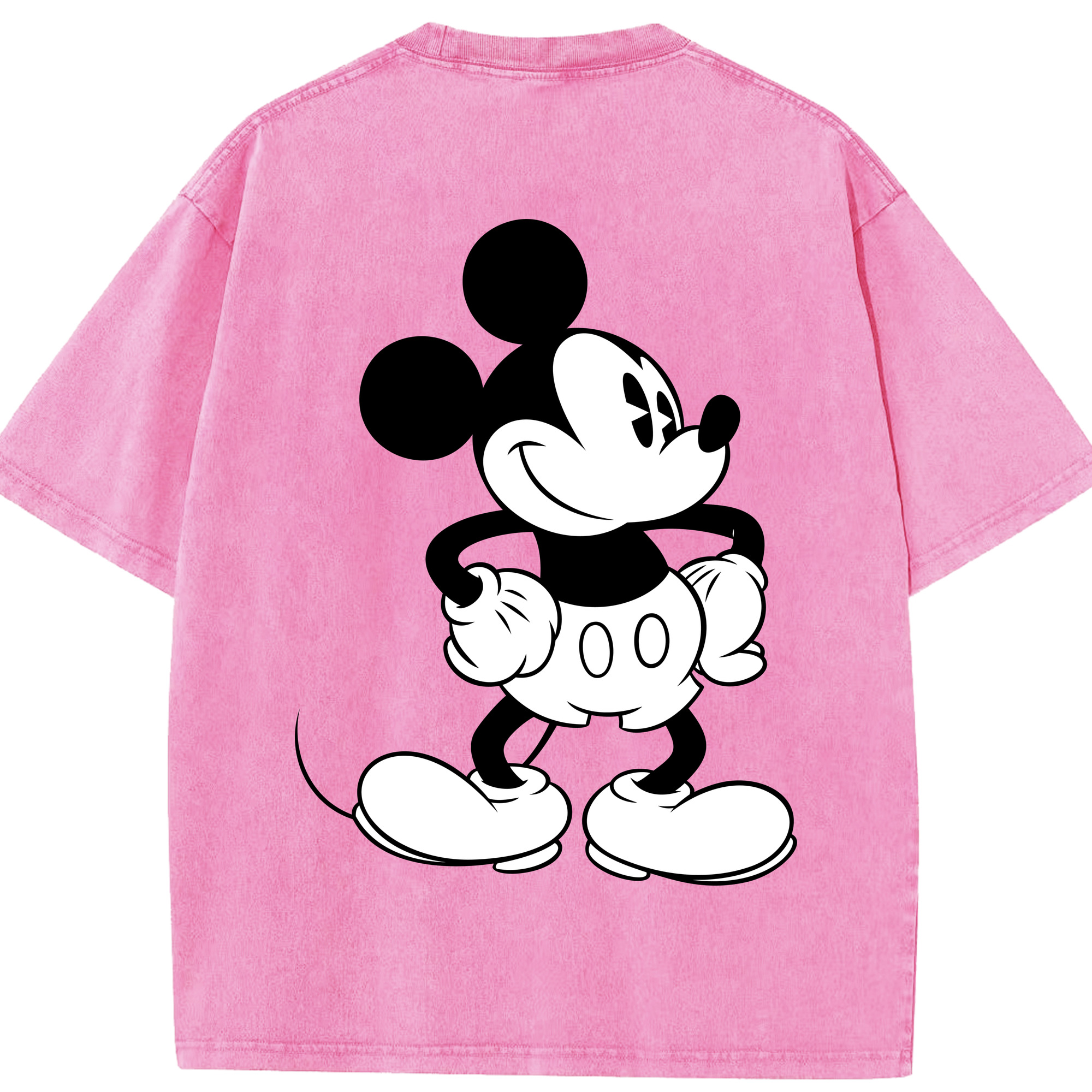 （画像用） ミッキーマウス Mickey Mouse 綿100% ヴィンテージ風 半袖Tシャツ（背面プリント）